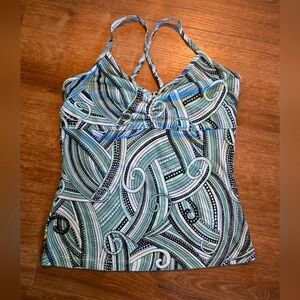 Prana Tank Top with Built in Bra Swirl Pattern Size XS